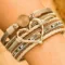 Angel Croshet Heart Rhinestone Magnetic Buckle Bracelet