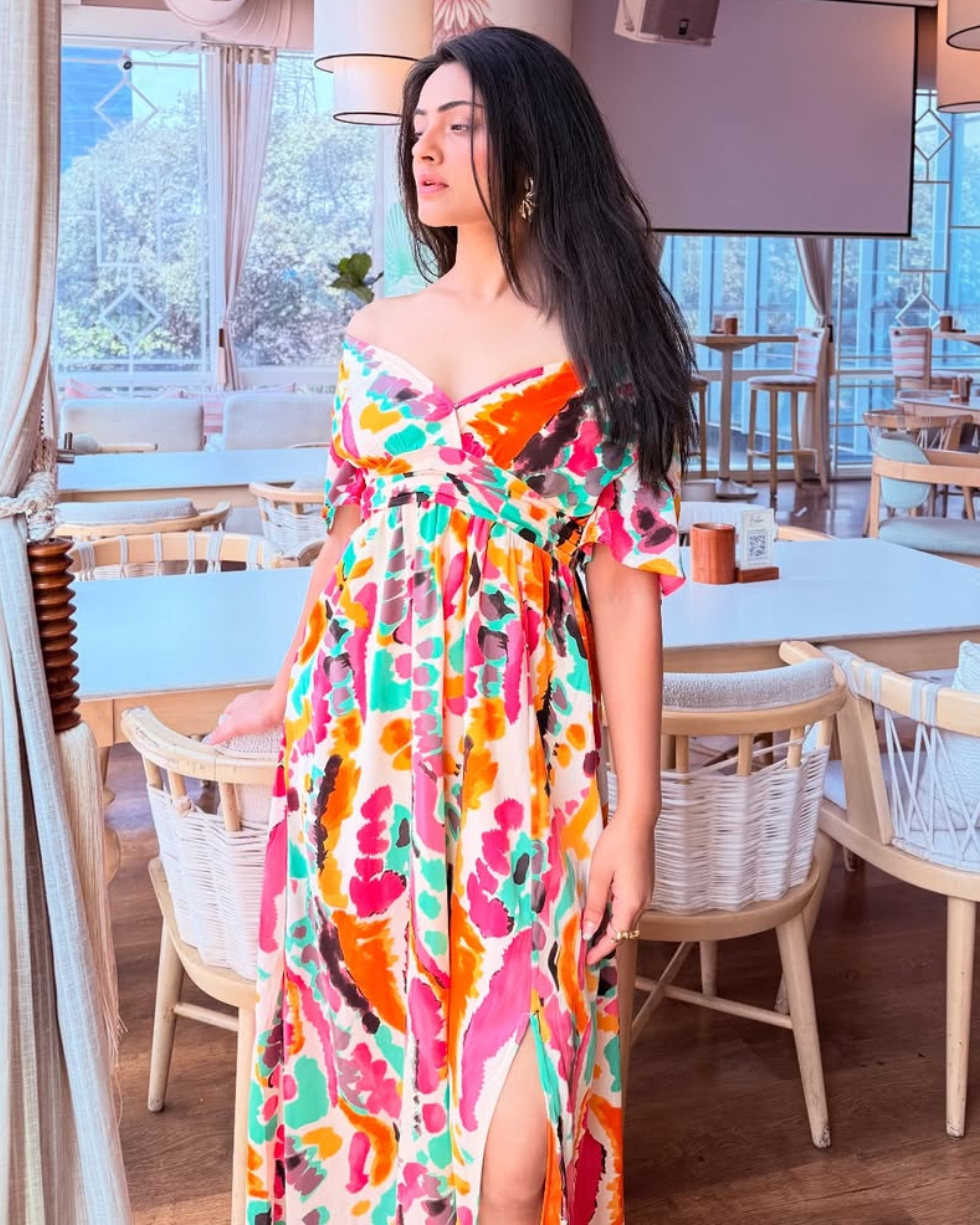 Women's Boho tie-dye maxi dress for women