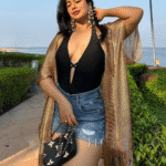 Angel Croshet Resting Beach Face Metallic Gold Coverup