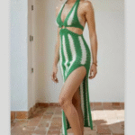 Angel Croshet Halter neck cutout knitted dress